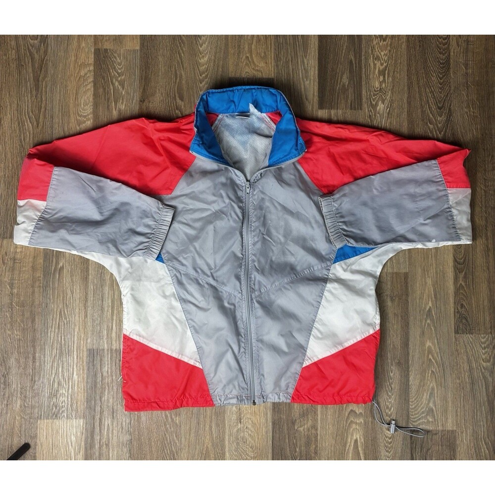 VTG Nike Full Zip Windbreaker Jacket Nylon Size Medium Men’s Neon Pink and White